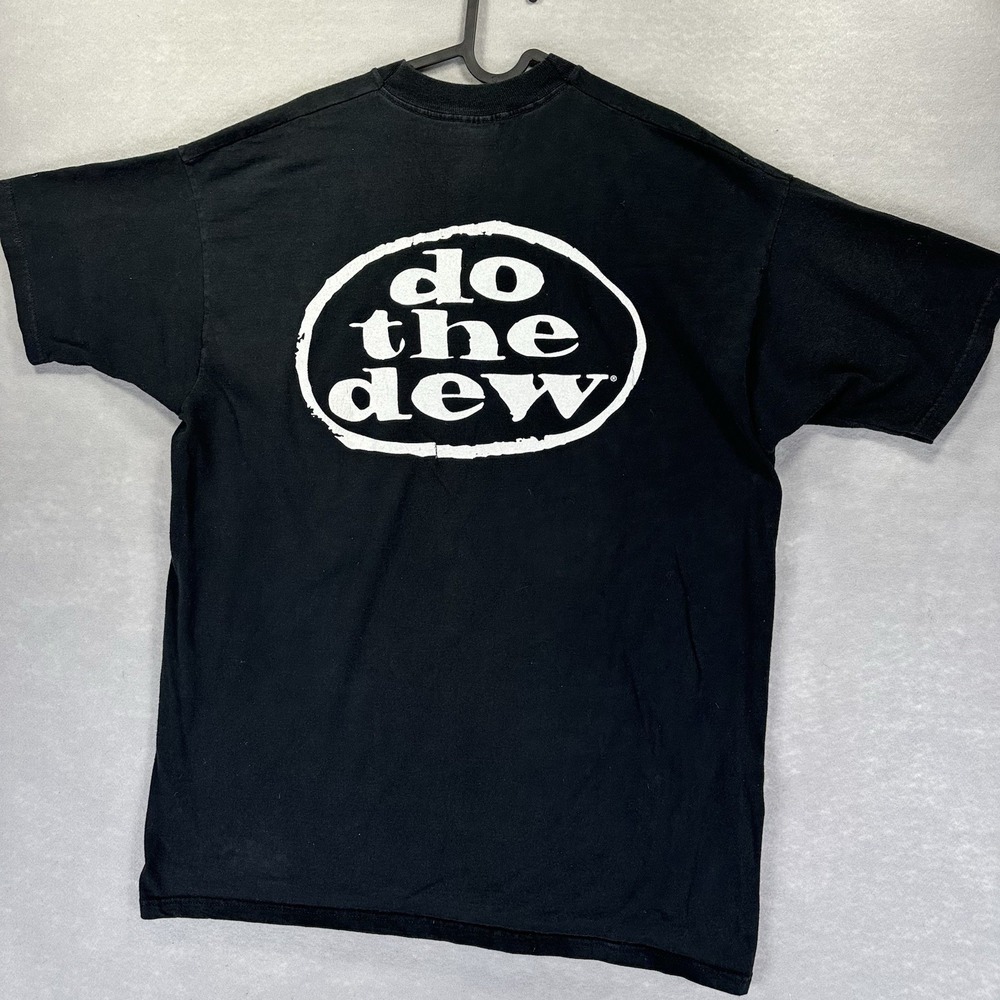 Y2K Mountain Dew Promo Do The Dew T Shirt Men XXL Black Fruit Of The Loom Read